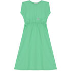 Girls Green Logo Dress, 1, hi-res