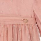 Younger Girls Pink Floral Tulle Dress, 1, hi-res