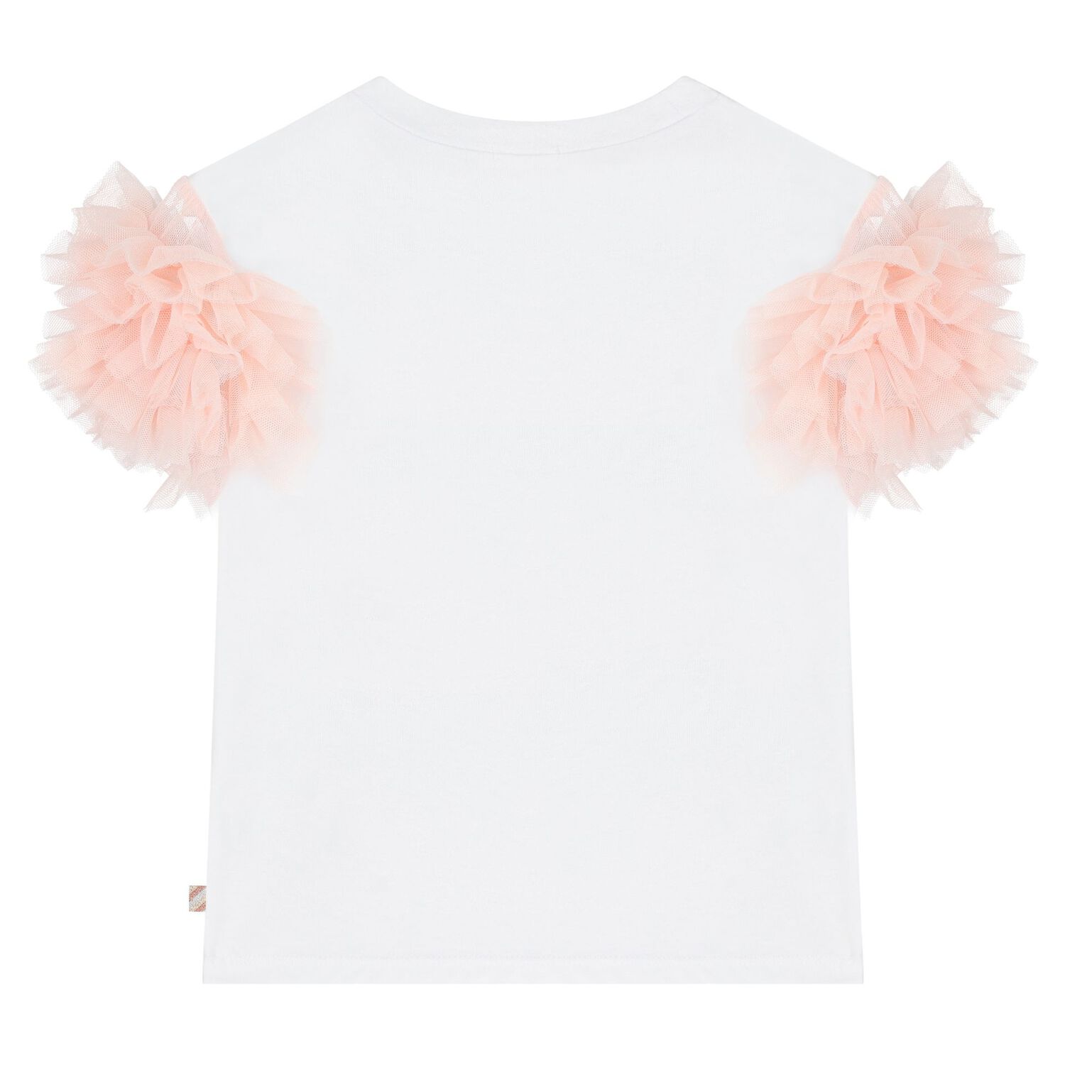 Girls White Ruffled Heart T-Shirt, 1, hi-res image number null