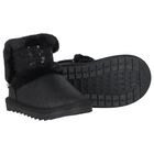 Younger Girls Black Faux Leather Boots, 1, hi-res