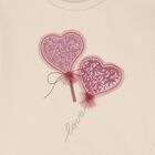 Girls Beige Tulle Heart Sweatshirt, 1, hi-res