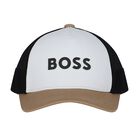 Boys White,Black & Beige Logo Cap, 1, hi-res