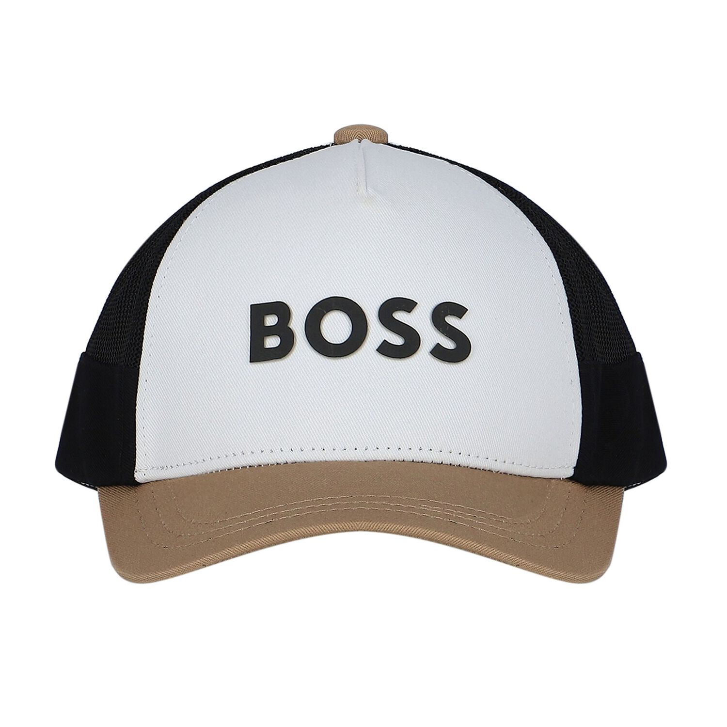 Boys White,Black & Beige Logo Cap, 1, hi-res image number null