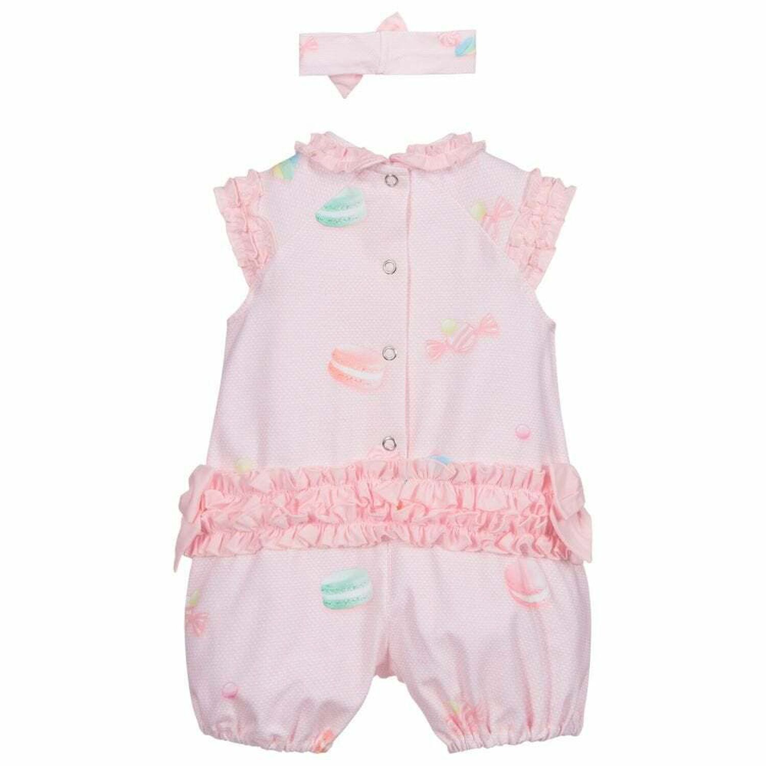 Baby Girls Pink Romper Set, 1, hi-res