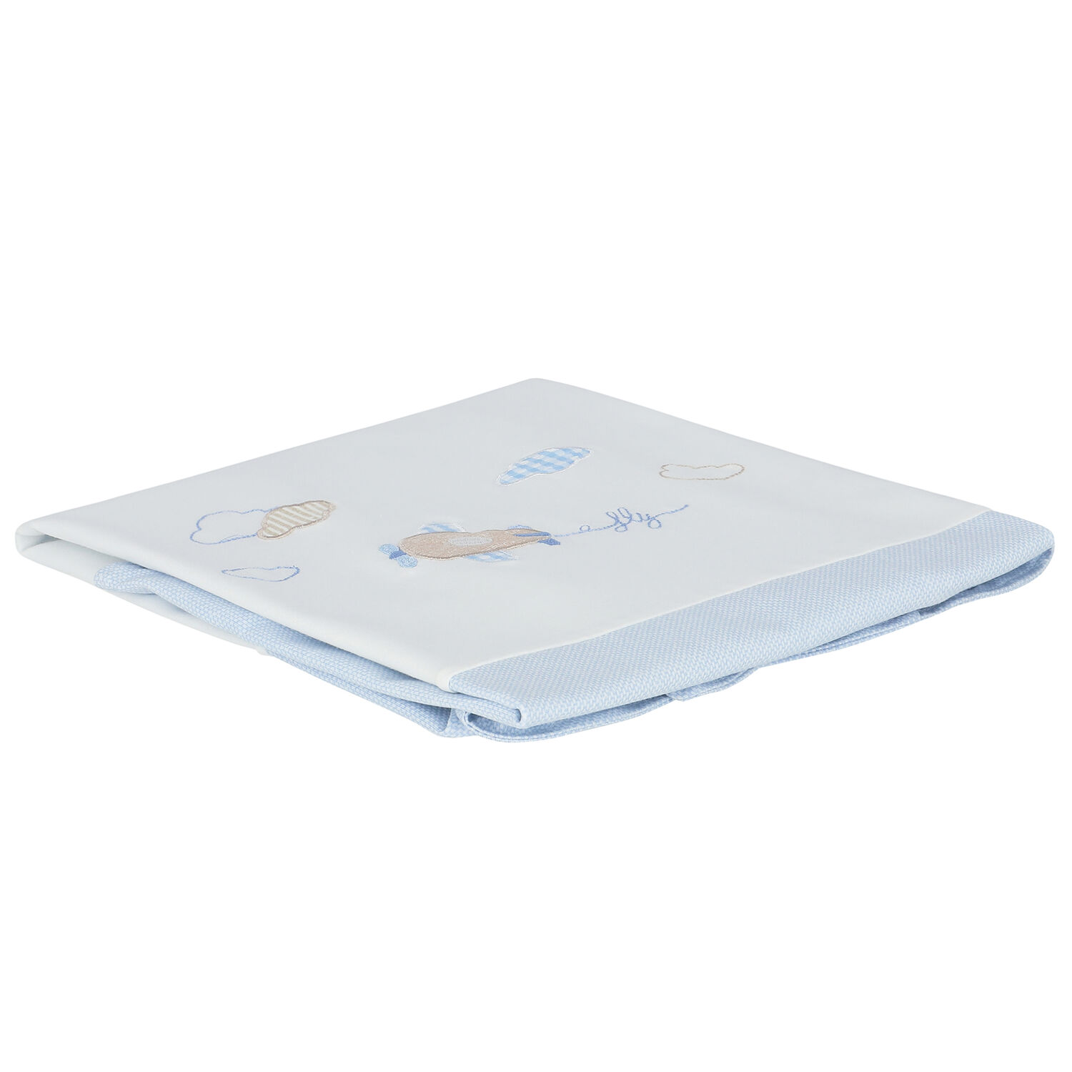 Baby Boys White & Blue Blanket, 2, hi-res