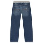 Boys Blue Logo Denim Jeans, 1, hi-res