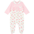 Girls Pink & White Babygrows (2 Pack), 1, hi-res