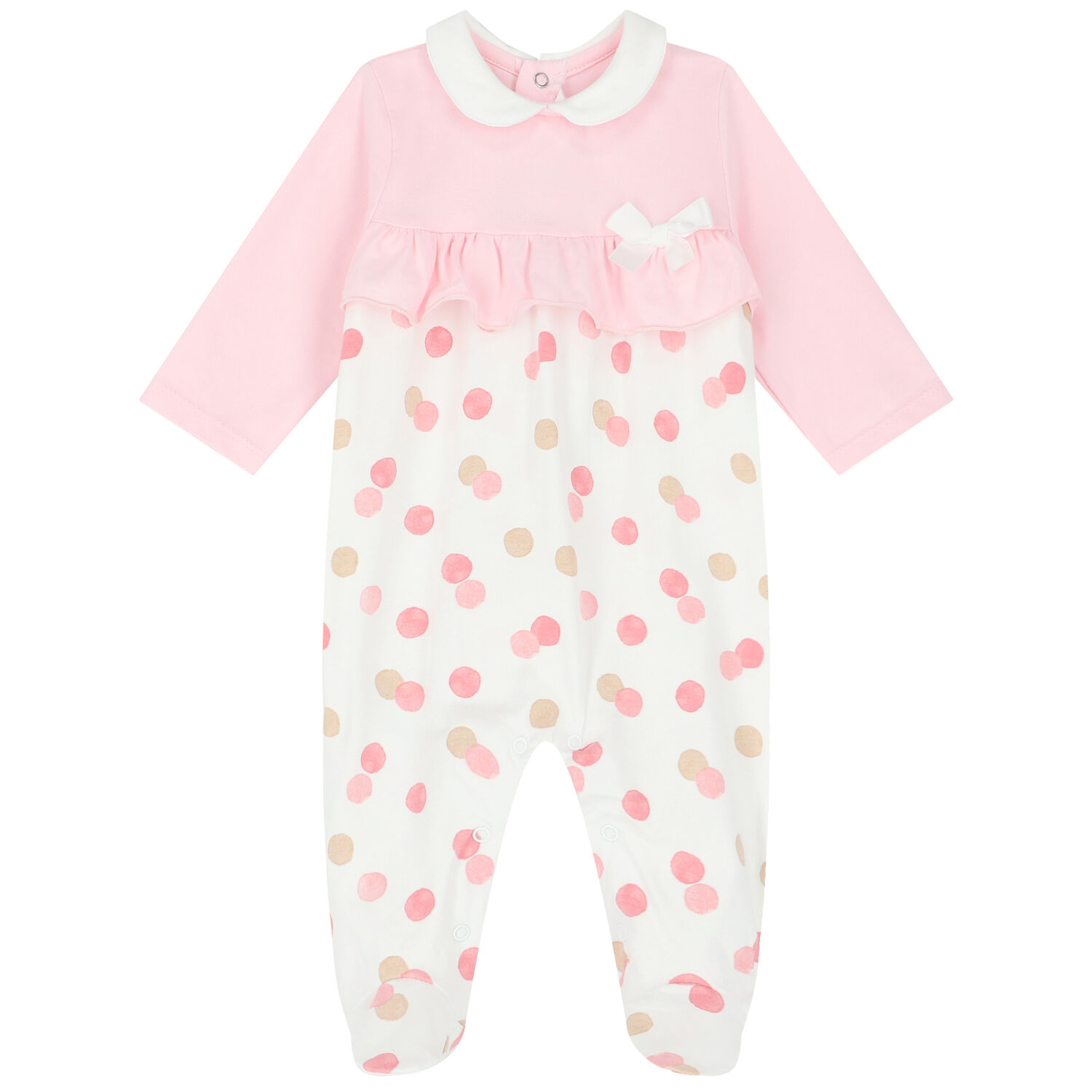 Girls Pink & White Babygrows (2 Pack), 1, hi-res