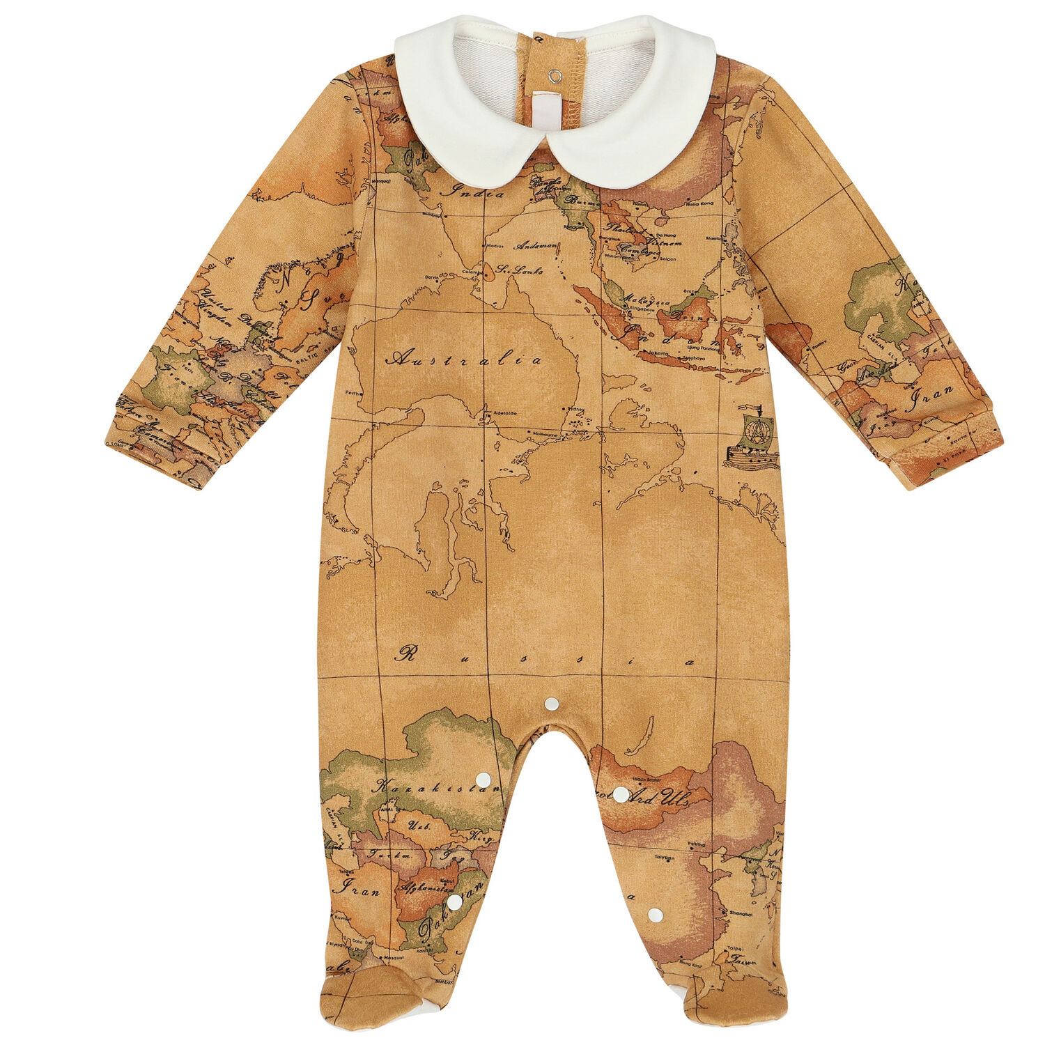 Beige & Ivory Geo Map Babygrow Set, 4, hi-res