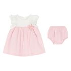 Baby Girls White & Pink Dress Set, 1, hi-res