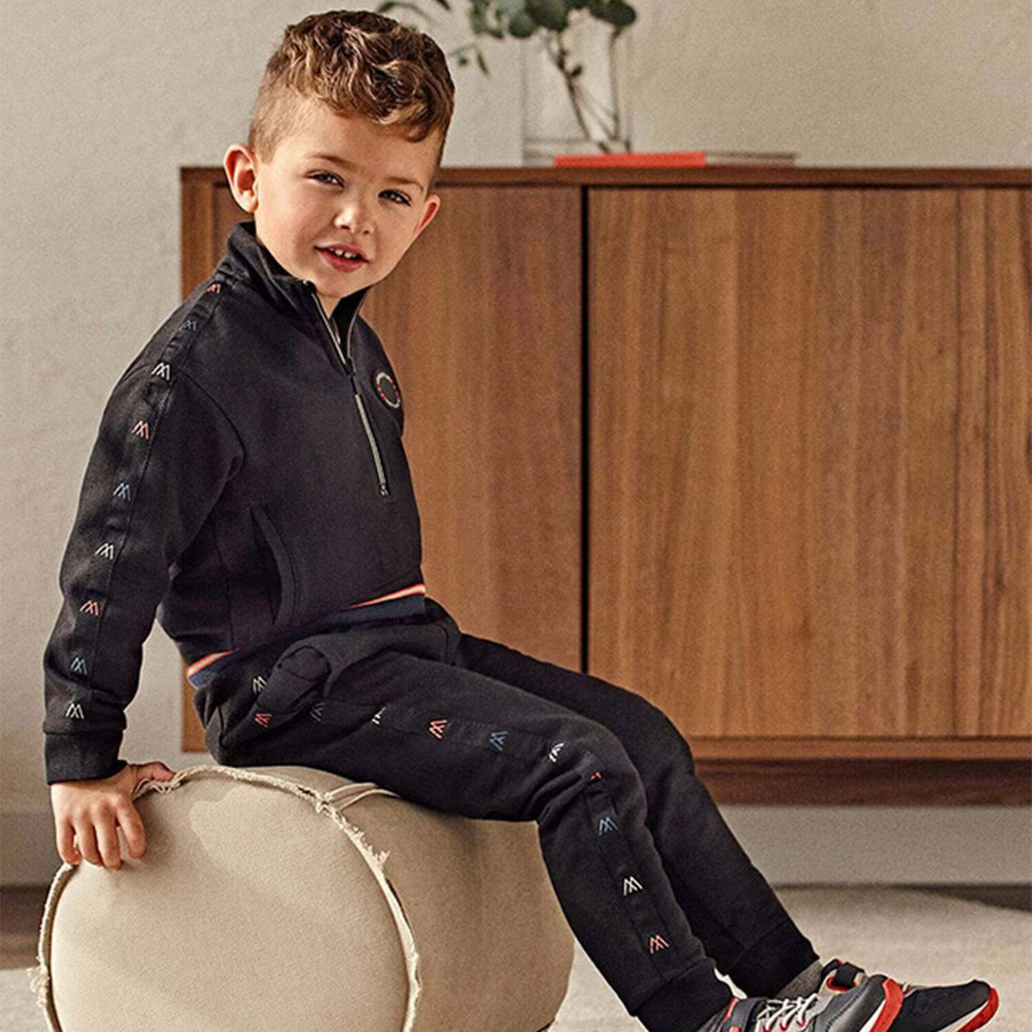 Boys Black 3 Piece Tracksuit , 1, hi-res
