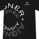 Boys Black Logo T-Shirt, 2, hi-res