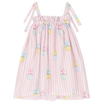 Girls White & Pink Ice Cream Beach Dress