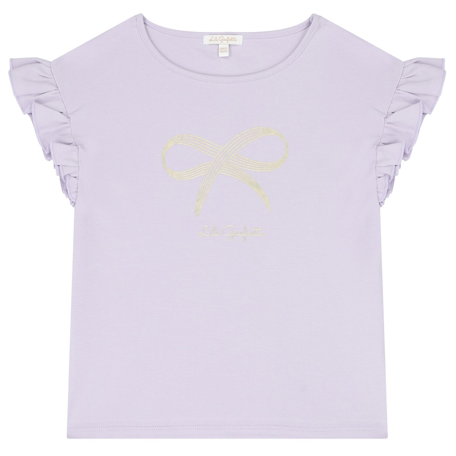 Girls Purple Bow Ruffled Top, 1, hi-res image number null