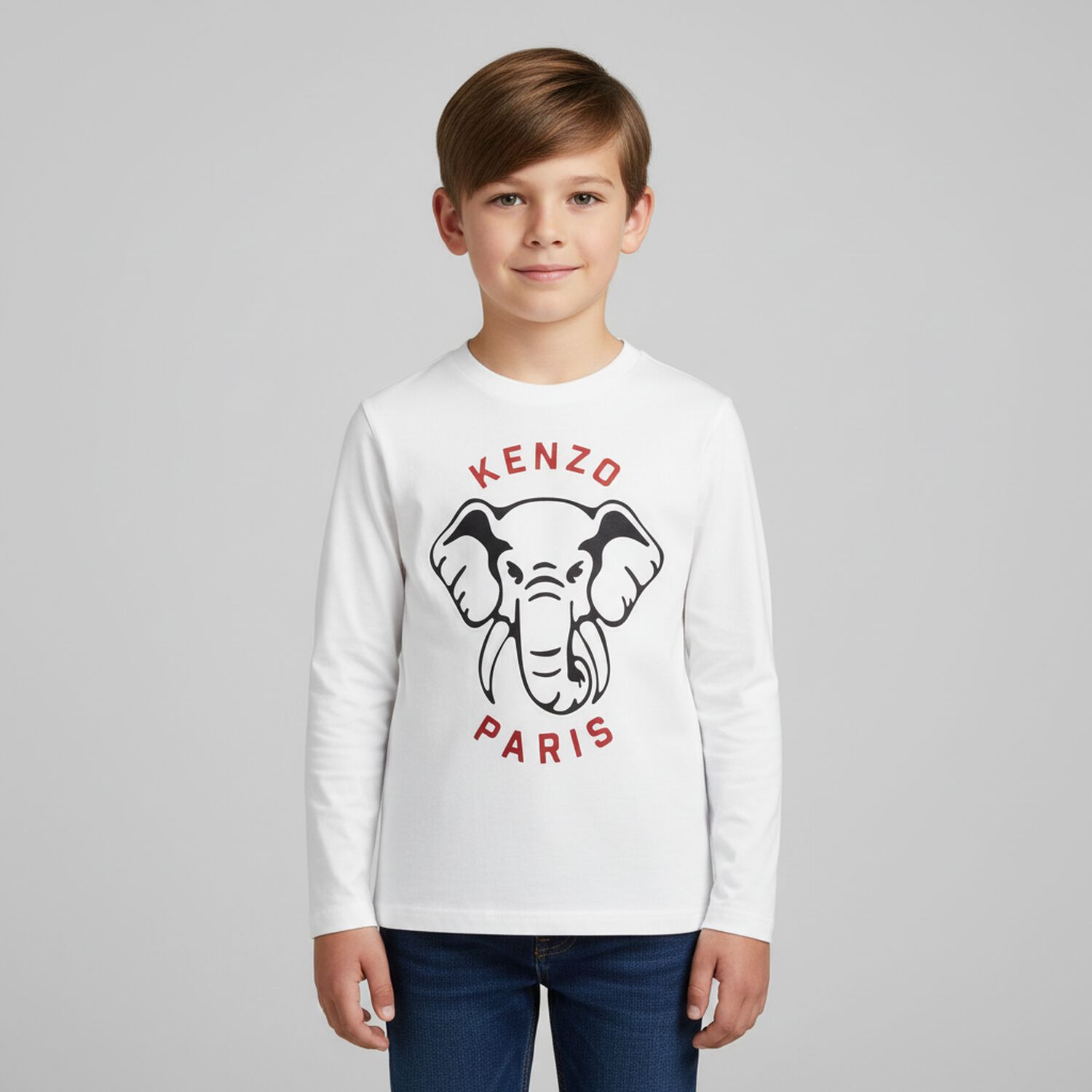White Elephant Logo Long Sleeve Top, 1, hi-res