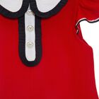 Girls Red Pleated Dress, 3, hi-res