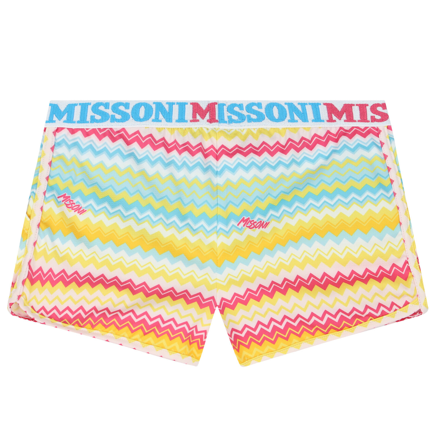Girls Multi-Colored Logo Zigzag Swim Shorts, 1, hi-res