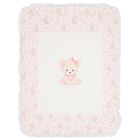Baby Girls Ivory & Pink Teddy Bear Blanket, 1, hi-res