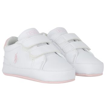 Baby Girls White Logo Trainers