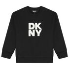 Boys Black Logo Sweatshirt, 1, hi-res
