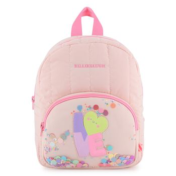 Younger Girls Pink Quilted Backpack ( 25cm )