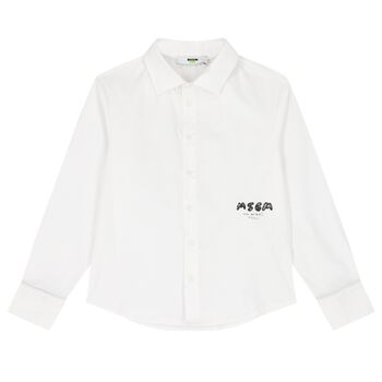 Boys White Logo Shirt