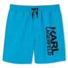 Boys Mini Me Blue Logo Swim Shorts, 1, hi-res