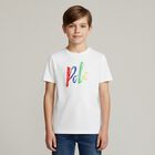 Boys White Logo T-Shirt, 1, hi-res