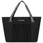 Girls Black Logo Tote Bag, 1, hi-res