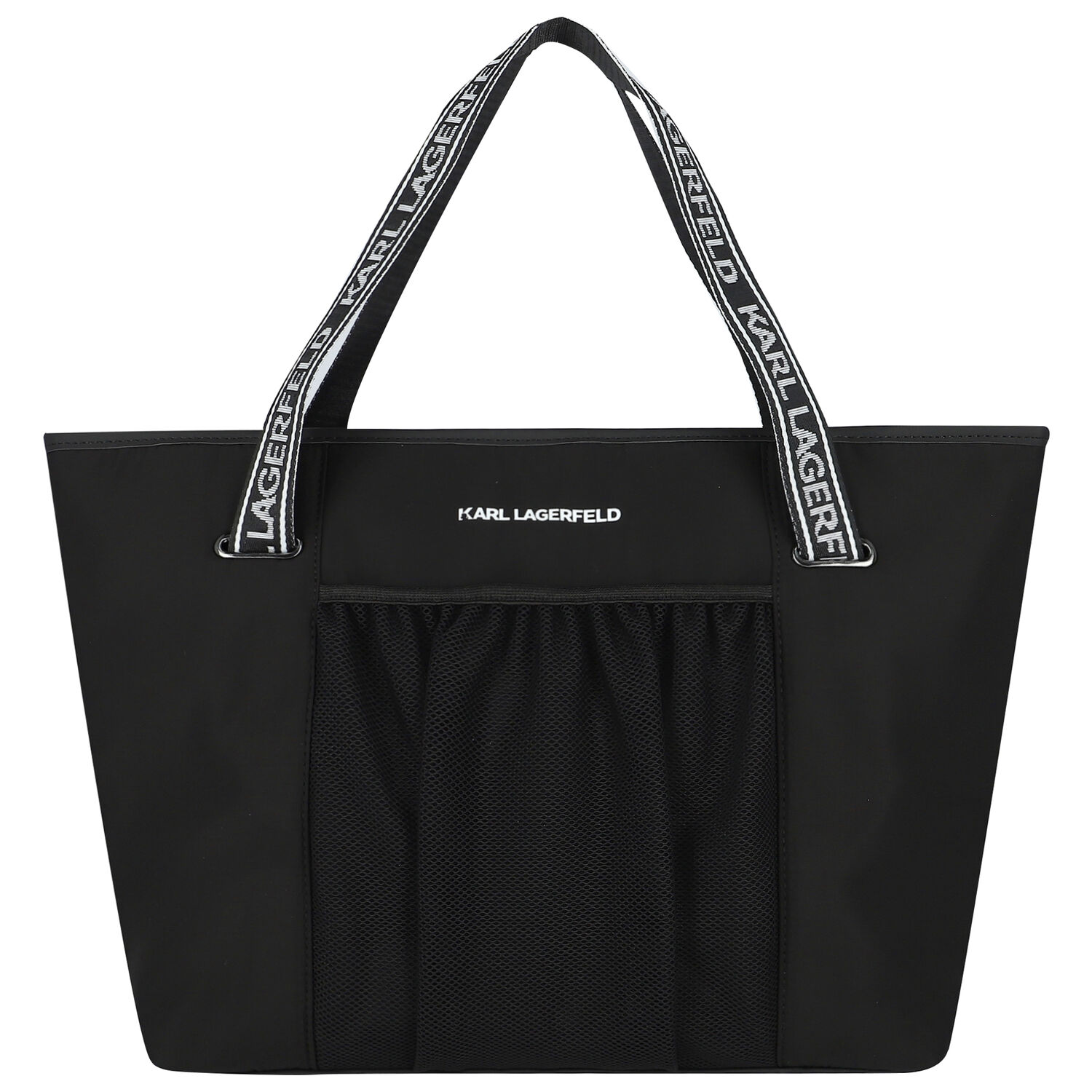 Girls Black Logo Tote Bag, 1, hi-res