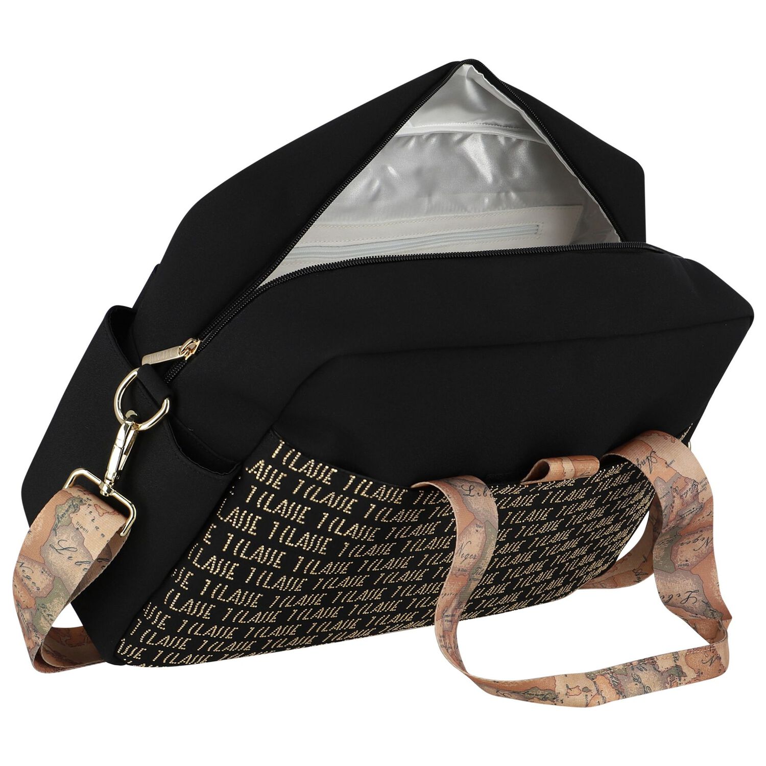 Black & Gold Logo Baby Changing Bag, 1, hi-res