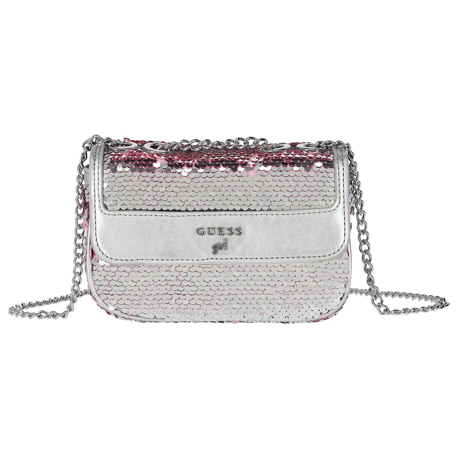 Girls Silver & Pink Sequins Bag&nbsp;, 2, hi-res