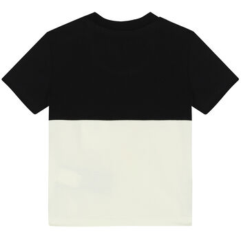 Baby Boys Black & Ivory Logo T-Shirt