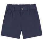 Younger Boys Navy Blue Shorts, 3, hi-res