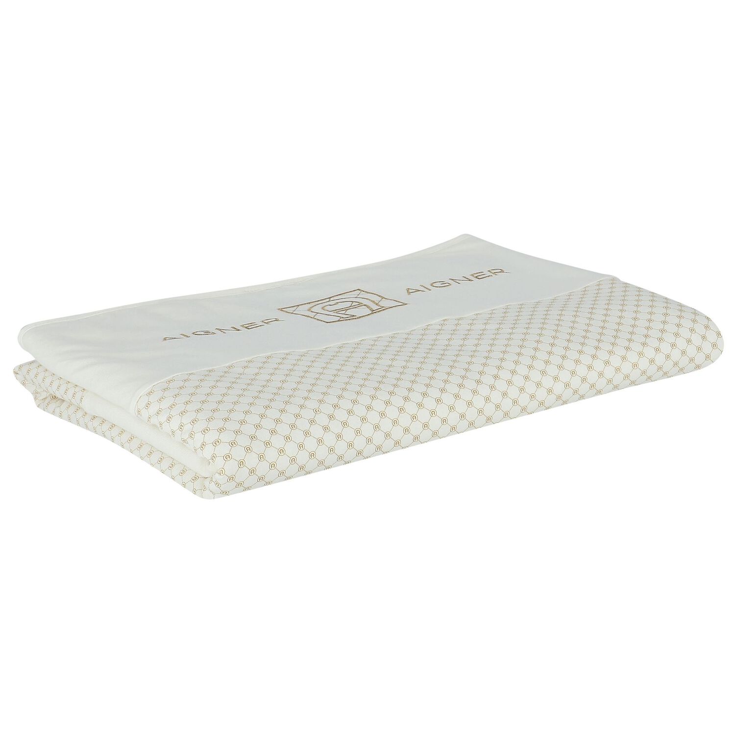 Ivory & Gold Logo Baby Blanket, 1, hi-res