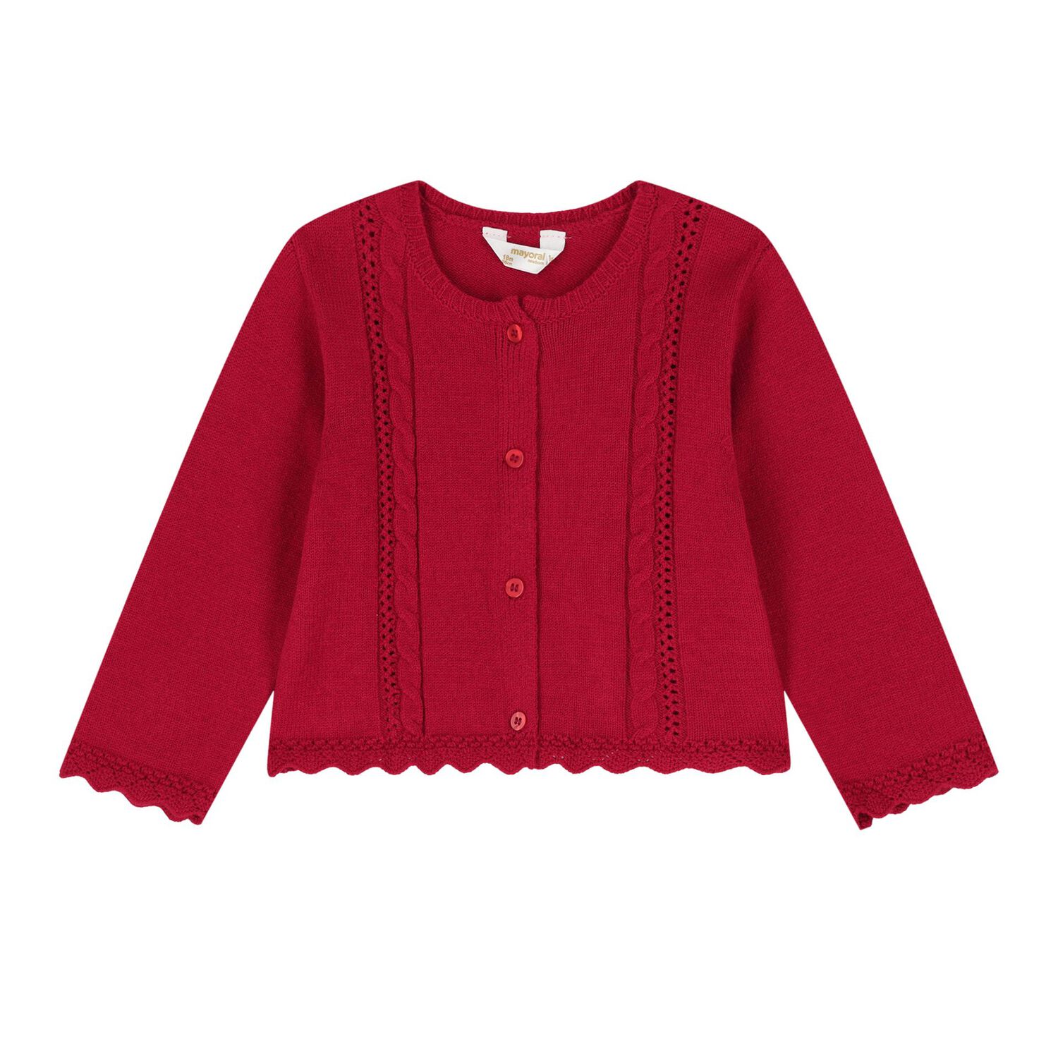 Baby Girls Red & Ivory Tulle Skirt Set, 3, hi-res
