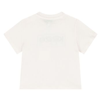 Younger White & Navy Blue Logo T-Shirt