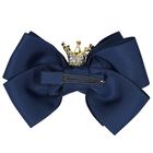 Girls Navy Bow Hairclip, 1, hi-res