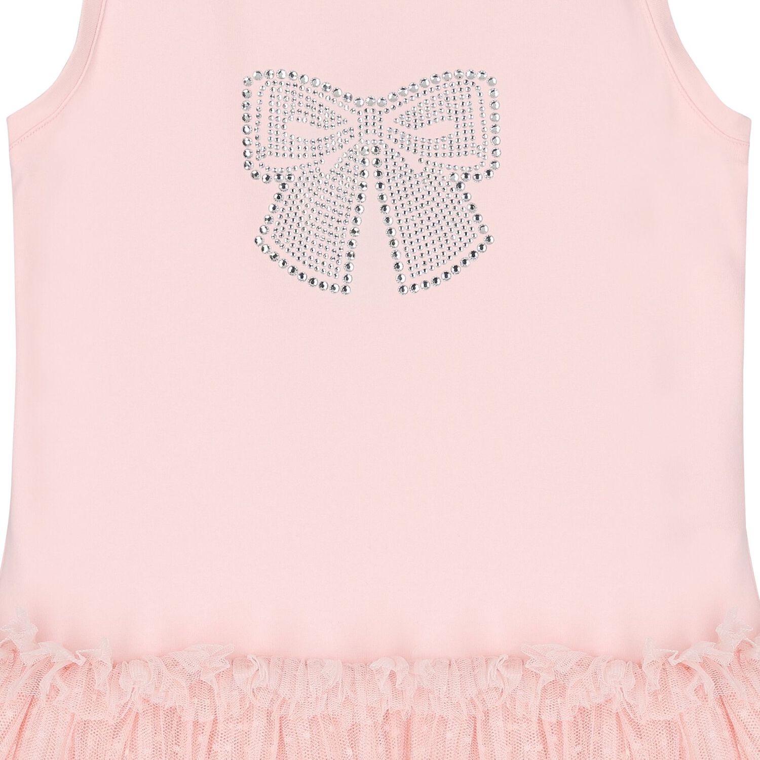 Girls Pink & Pleated Tulle Dress, 1, hi-res