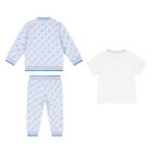 Baby Boys Blue & White Logo Tracksuit Set, 1, hi-res
