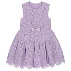 Girls Lilac Guipure Lace Dress, 1, hi-res