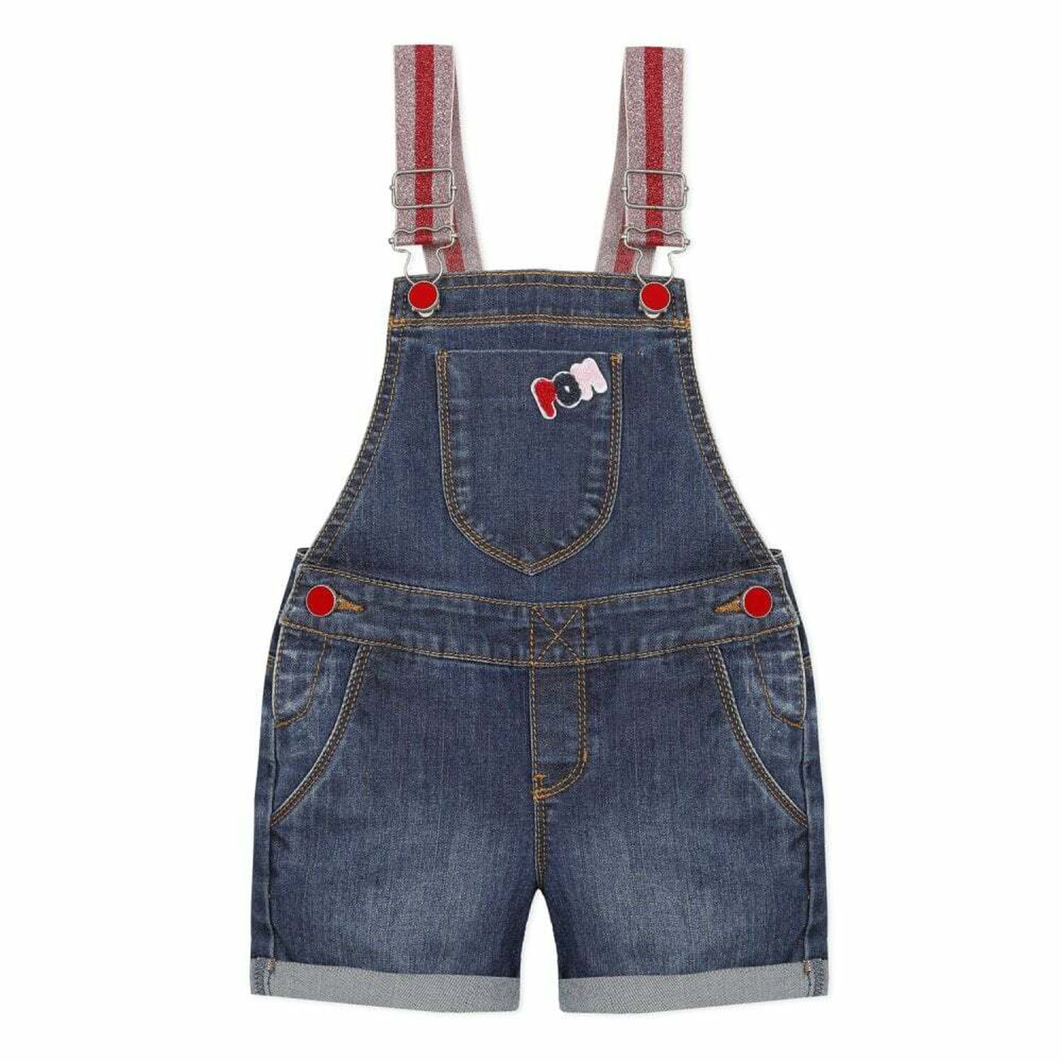 Girls Denim Dungarees, 1, hi-res