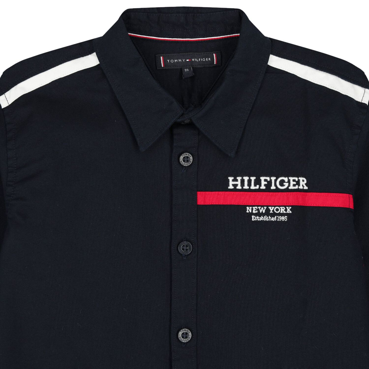 Boys Navy Blue Logo Shirt, 1, hi-res image number null