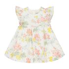 Baby Girls Ivory Floral Dress, 1, hi-res