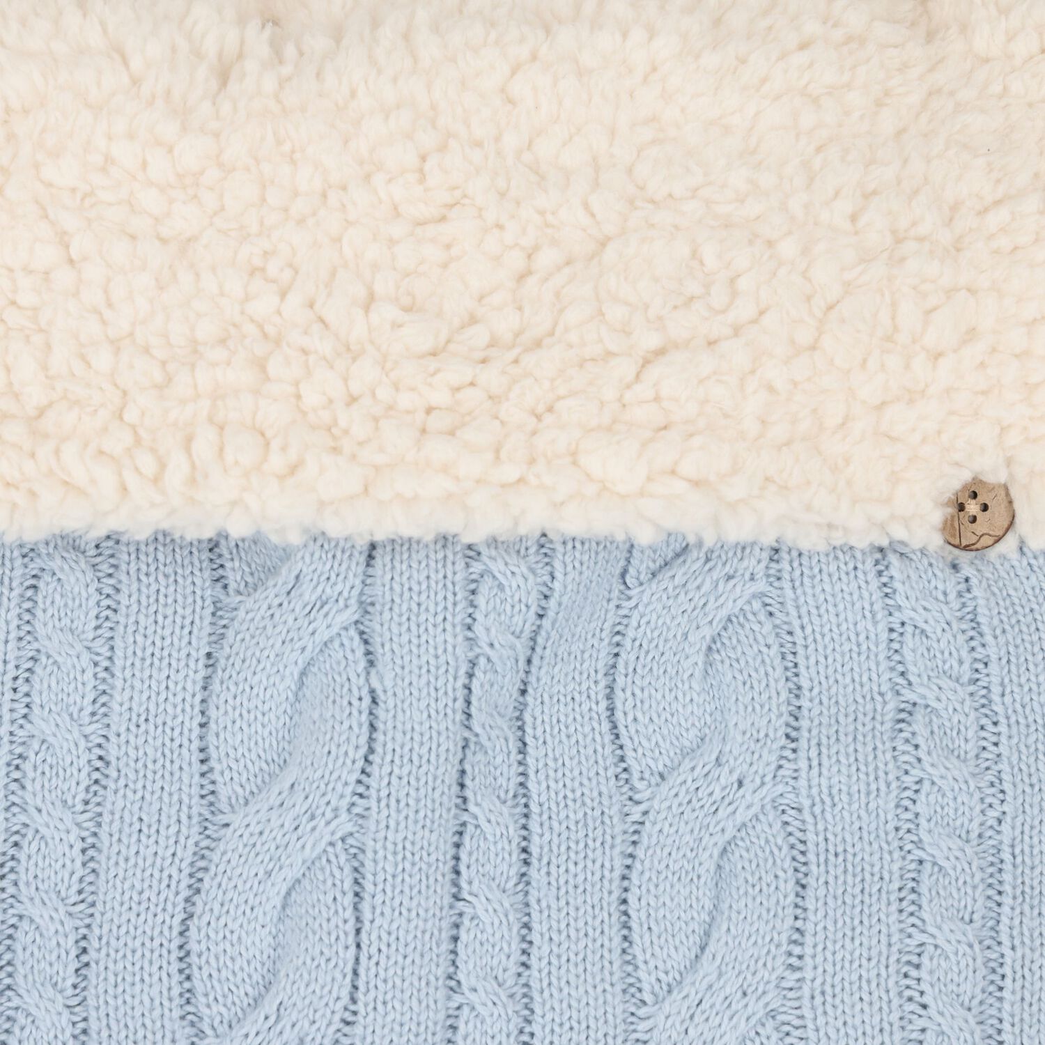 Baby Boys Blue & Ivory Cable Knit Nest, 3, hi-res