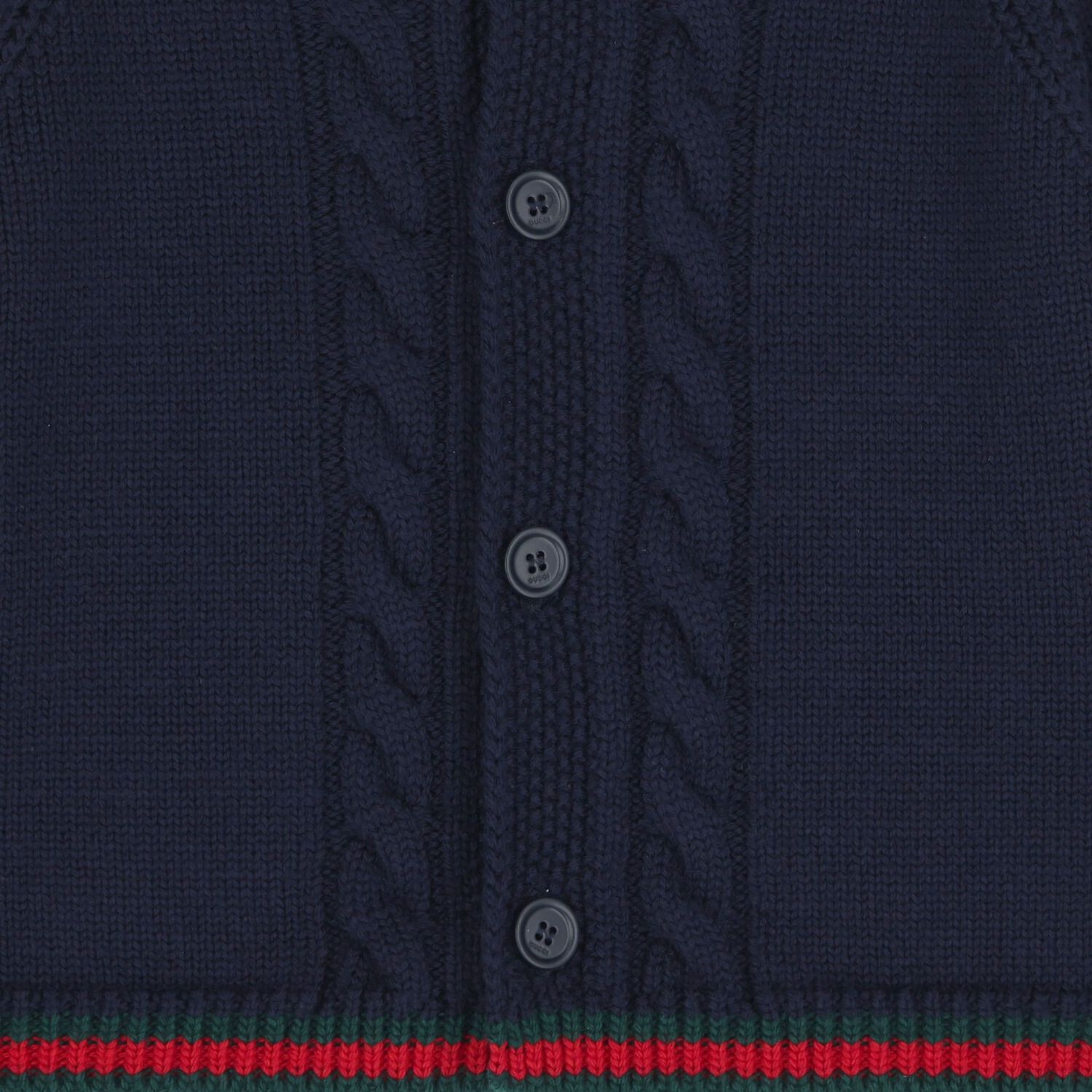 Baby Navy Blue Web Striped Cardigan, 1, hi-res