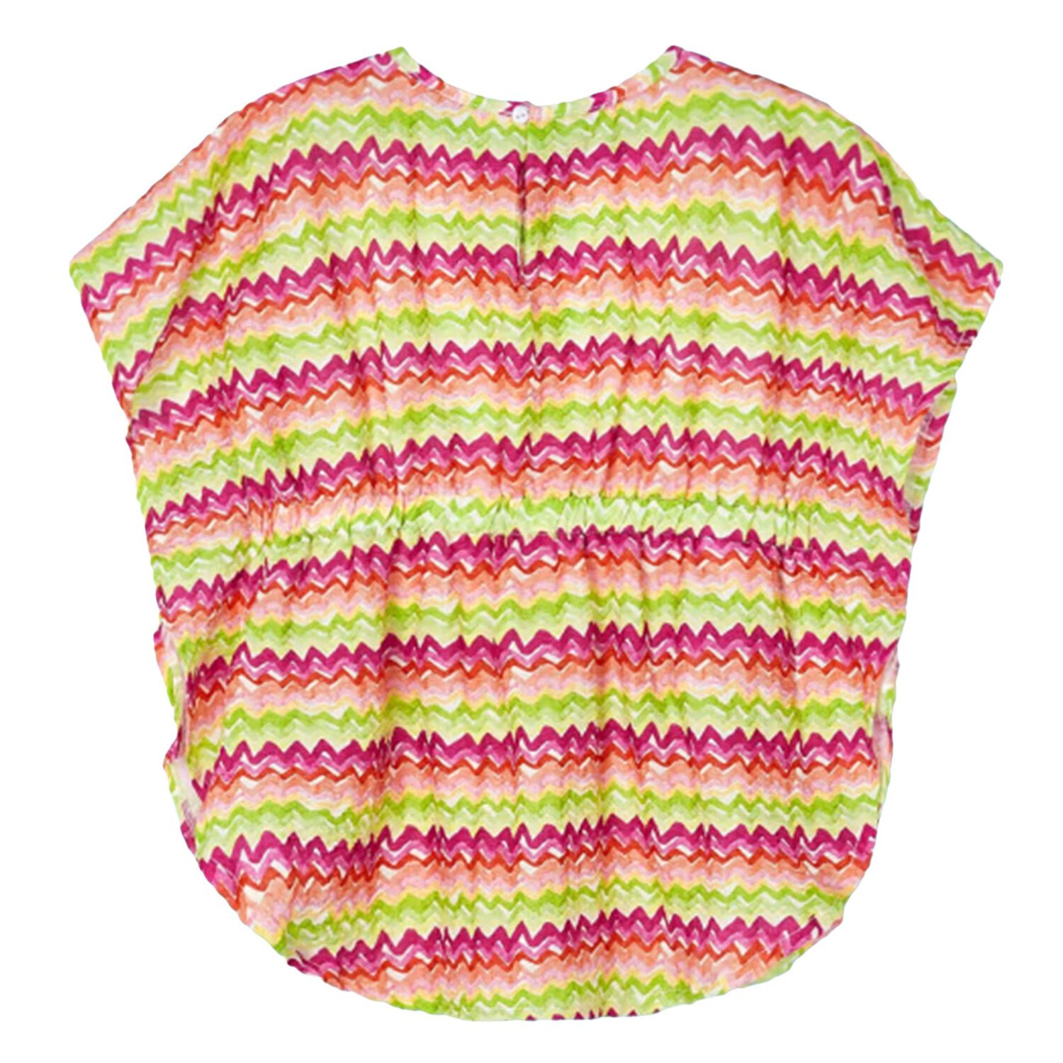 Girls Orange & Green Striped Kaftan, 1, hi-res