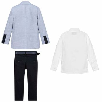 Boys Blue & White Suit Set