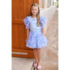 Girls Blue Floral Tulle Top, 1, hi-res