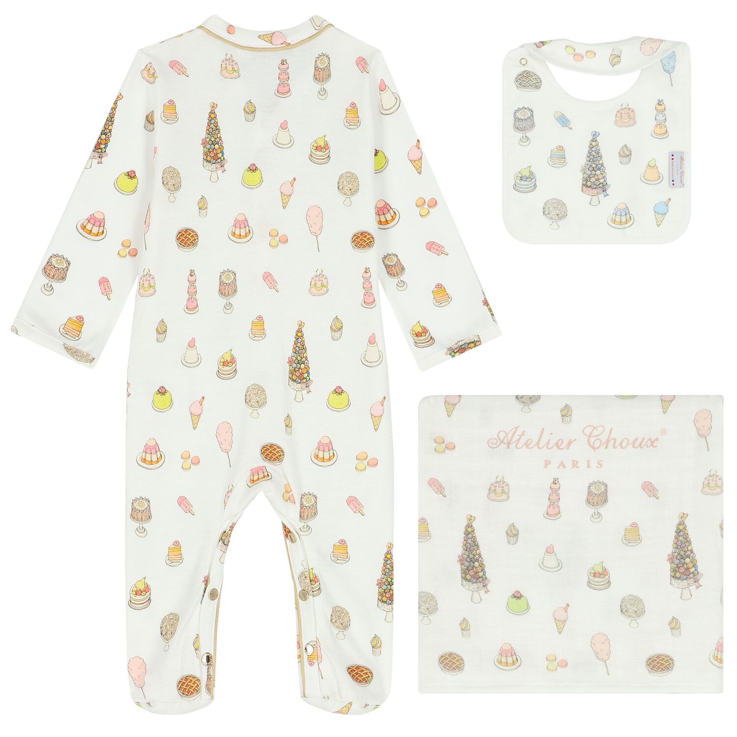 Ivory Cake Babygrow Gift Set, 1, hi-res